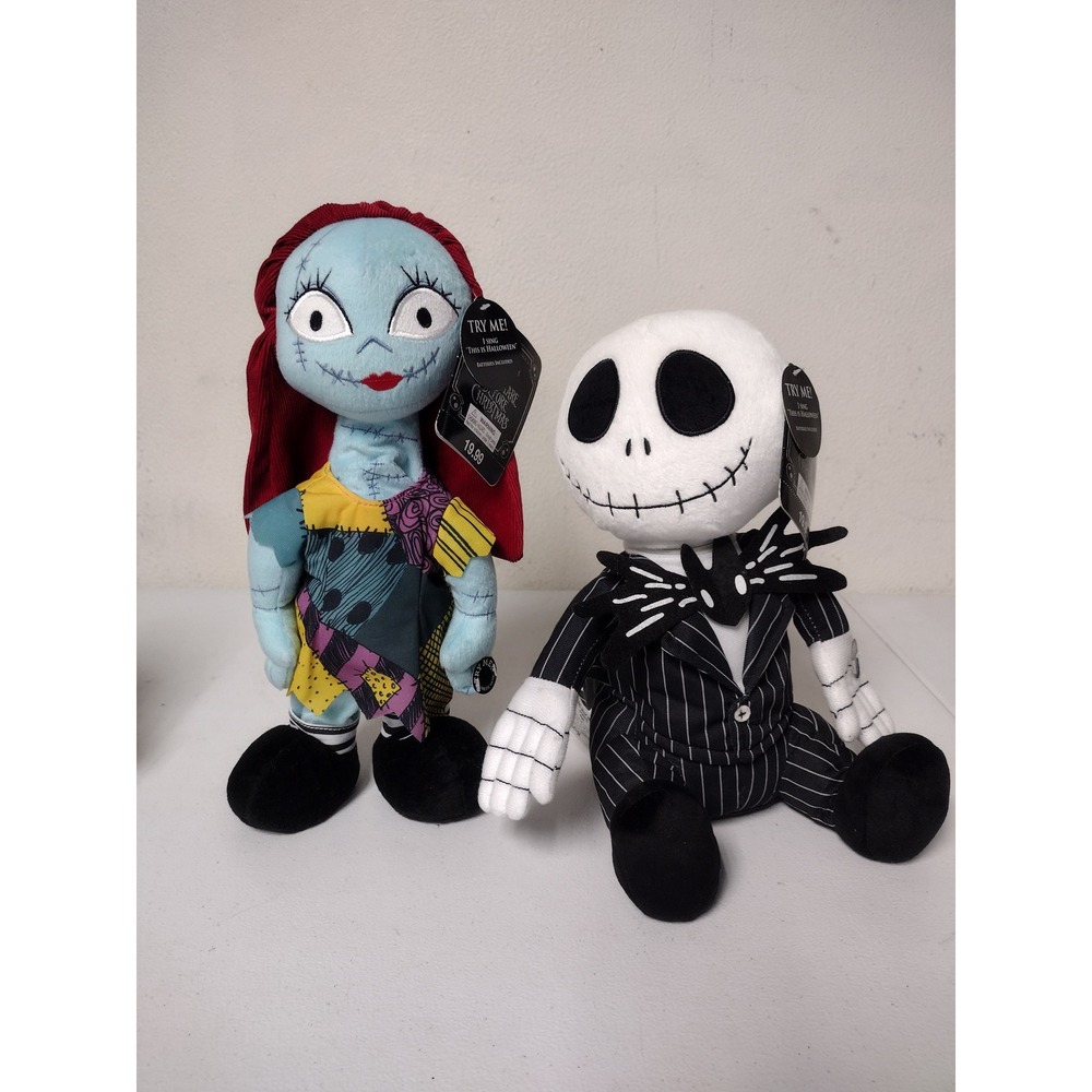 Disney Nightmare Before Christmas Jack & Sally‎ Musical Plush Animated